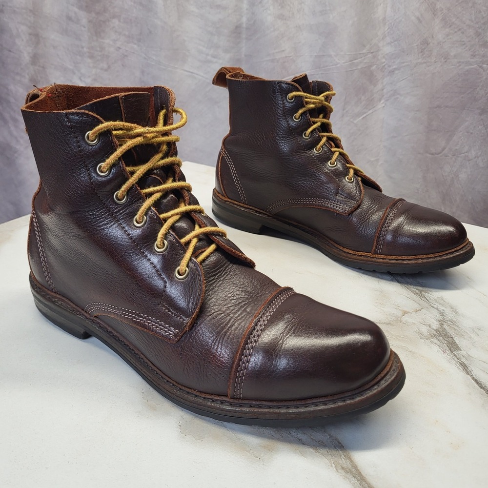 Allen Edmonds Normandy Cap Toe Lace Up Boots Brown Men's Size 9 D